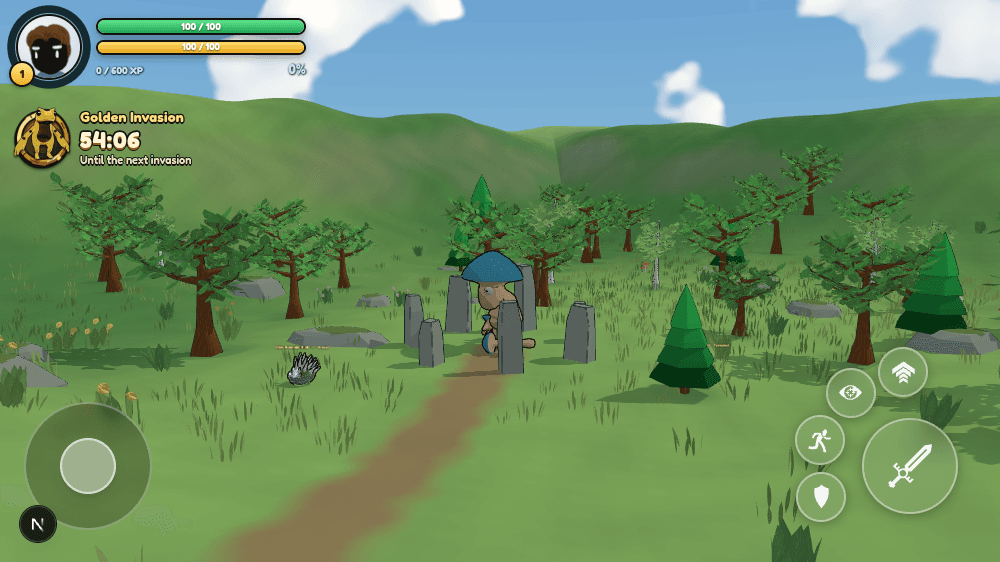 The Mushroom King and a guardian among Wildwood’s standing stones